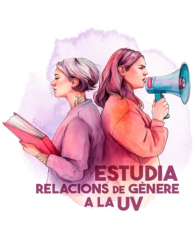 estudiants feministes amb llibre i megafon